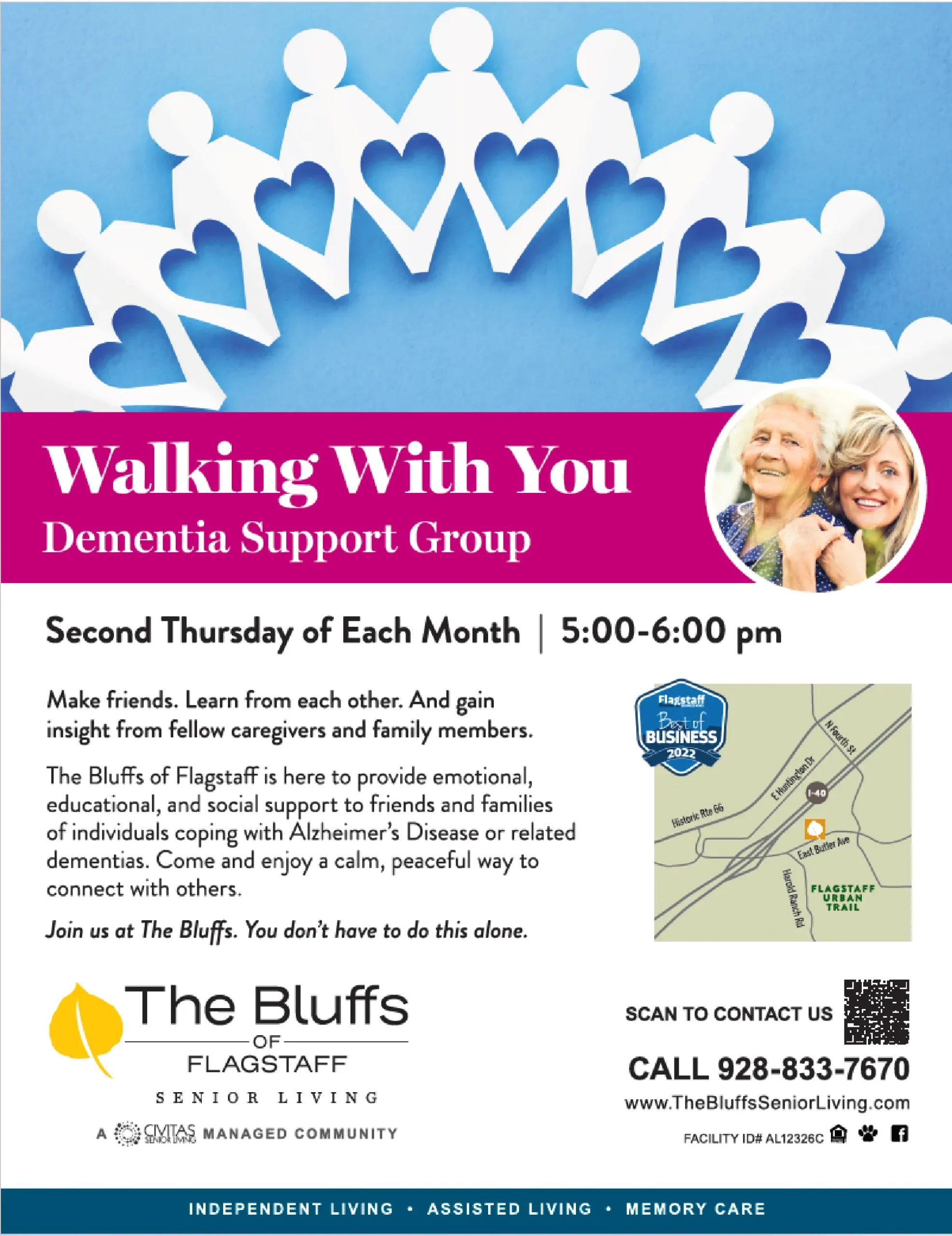 Walking With You Dementia Support Group Flyer Flagstaff