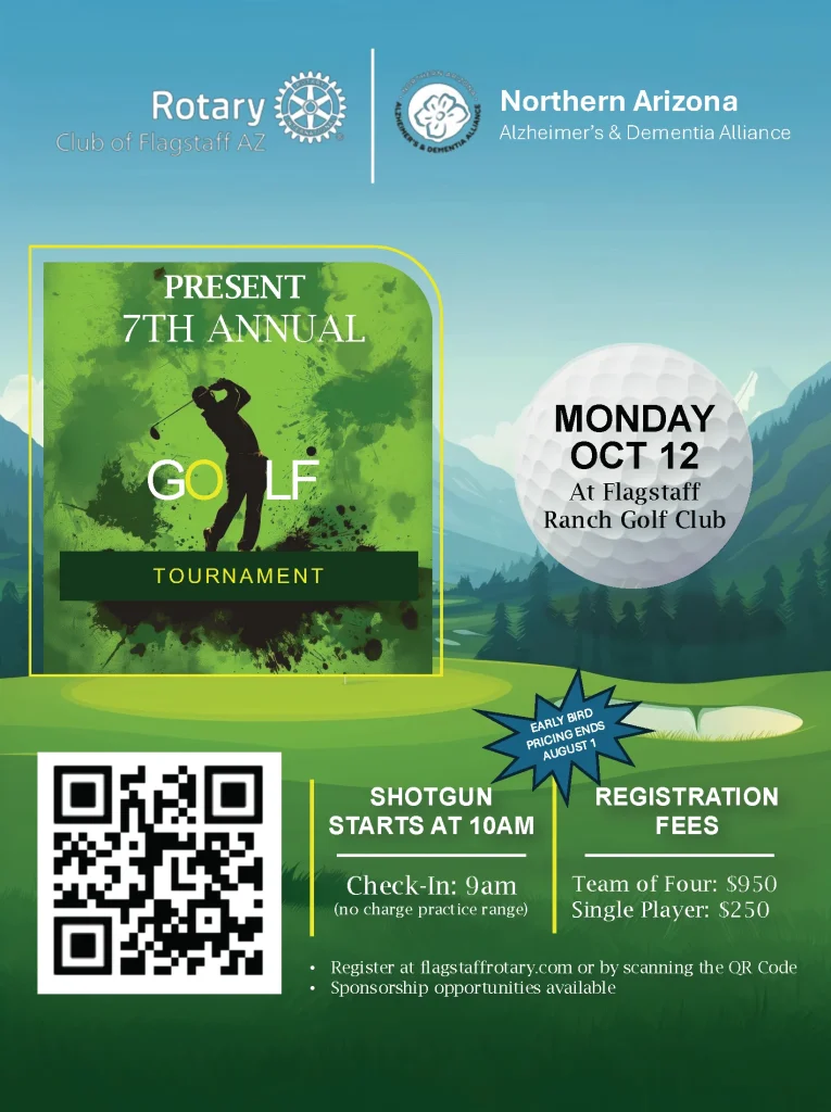 golf tournament flyer for nazada and flagstaff rotary